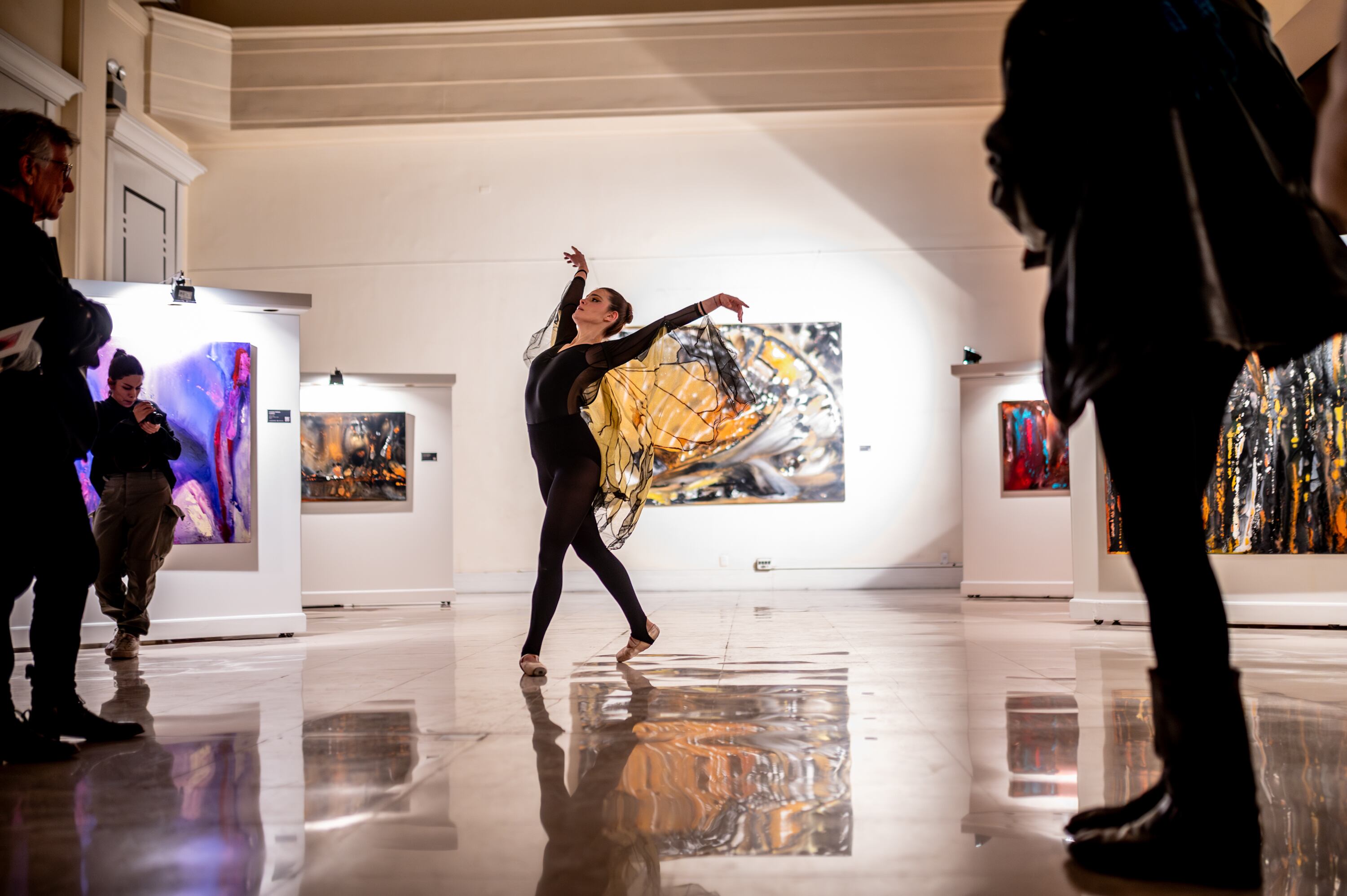 La inauguración contó con una performance a cargo de una bailarina clásica