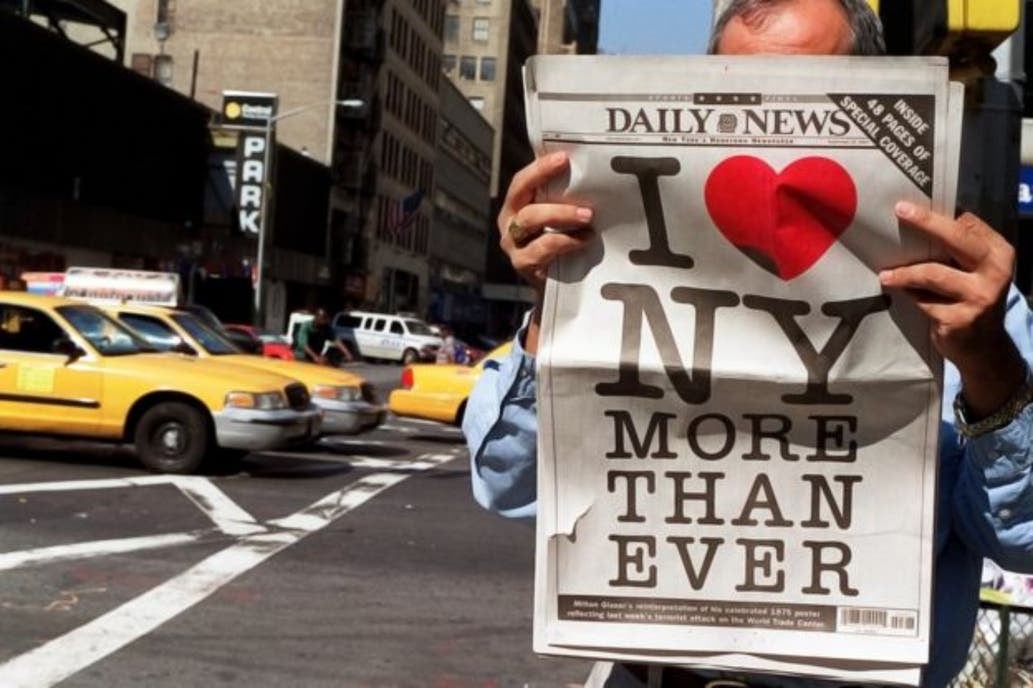 "I love NY more than ever" fue un agregado al clásico logo luego del atentado a las torres gemelas en 2001.