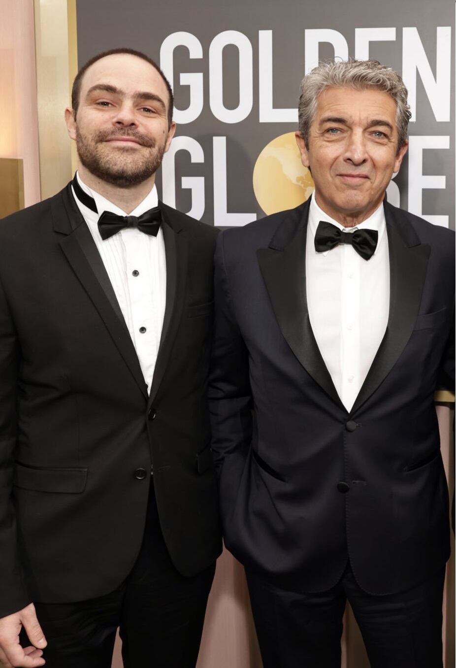 Peter Lanzani y Ricardo Darín, protagonistas de Argentina, 1985, en la alfombra roja de los Golden Globes