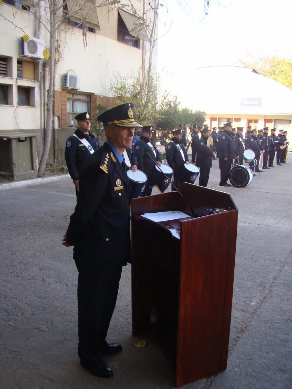 El acto estuvo presidido por el Subjefe de Policía, Crio General Roberto Favaro, acompañado por autoridades de otras provincias. Foto: Prensa Ministerio de Seguridad