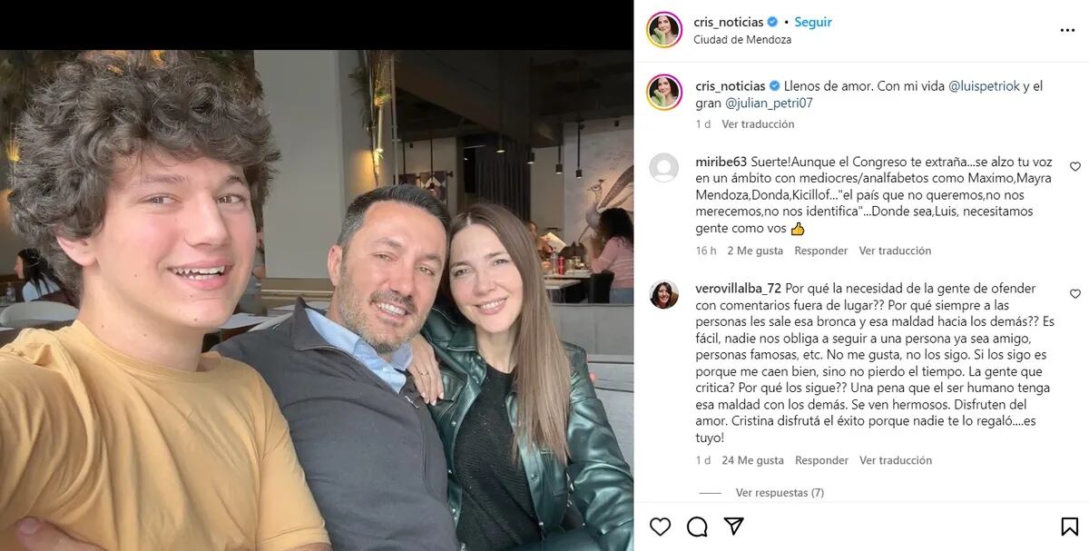 La periodista contó como es su relación con el hijo de Luis Petri