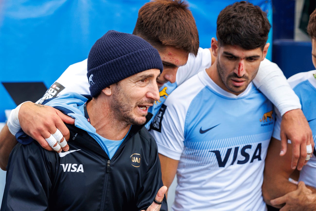 Santiago Gómez Cora superó en el Seven de Los Angeles los 500 partidos al frente del seleccionado argentino. (Prensa UAR)