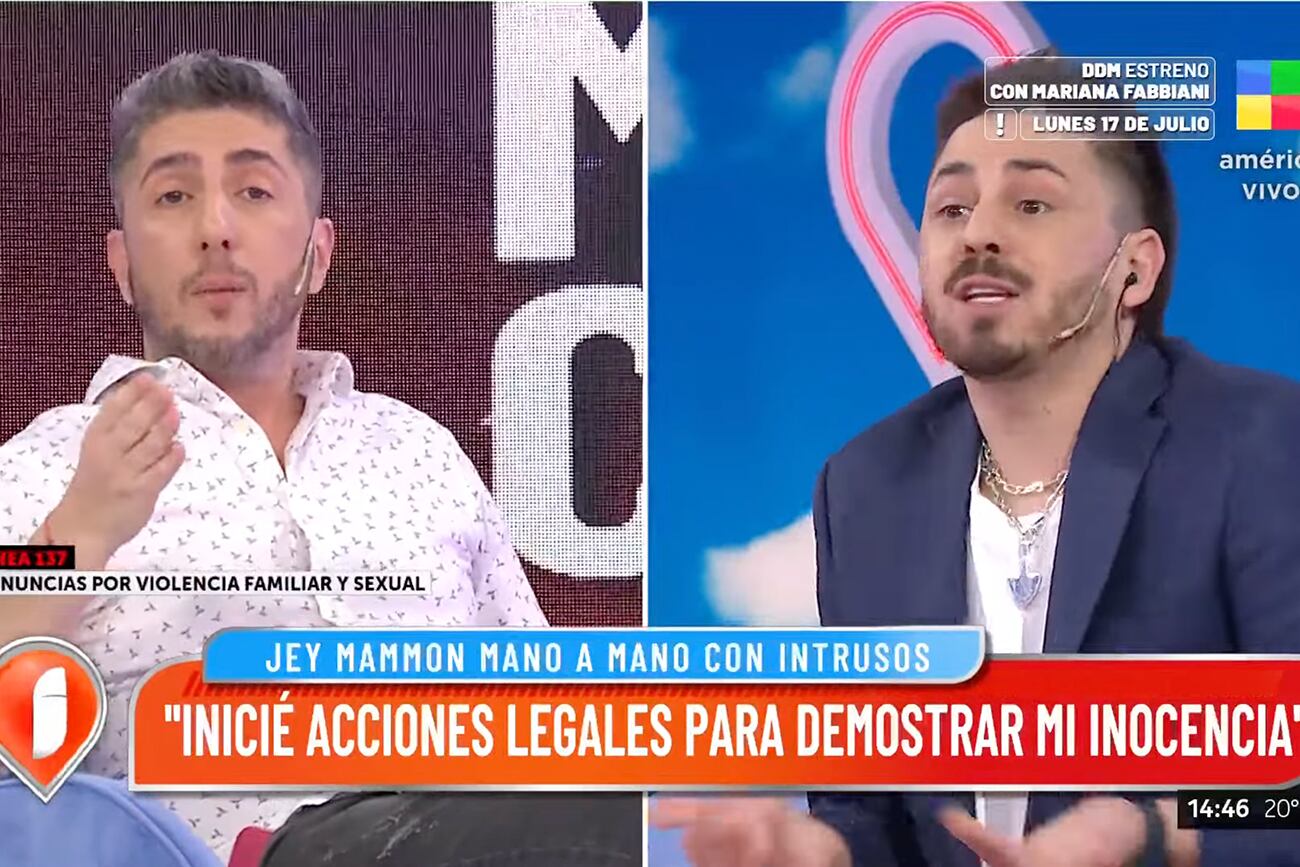 Jey Mammón estuvo en "Intrusos" y tuvo una tensa discusión con Laura Ubfal y Pampito. (Foto: Captura de pantalla)