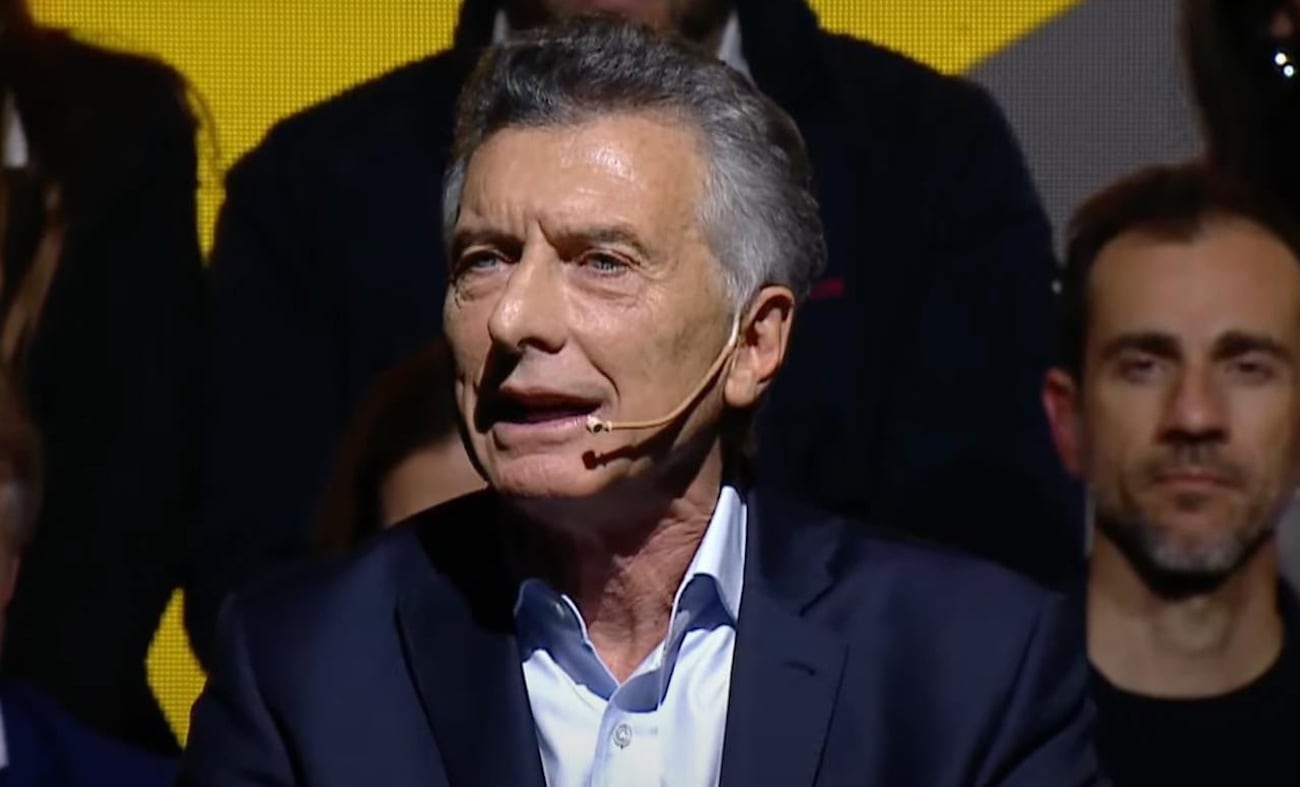 Mauricio Macri durante el acto de relanzamiento del PRO en el barrio de La Boca.