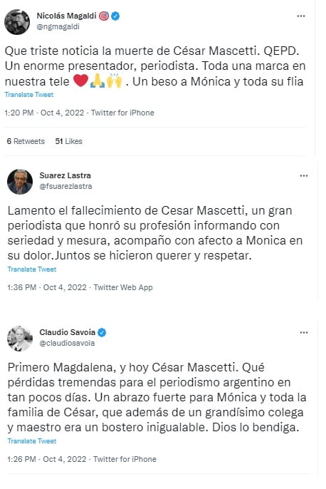 Falleció César Mascetti y en las redes lo despiden con cariño y admiración