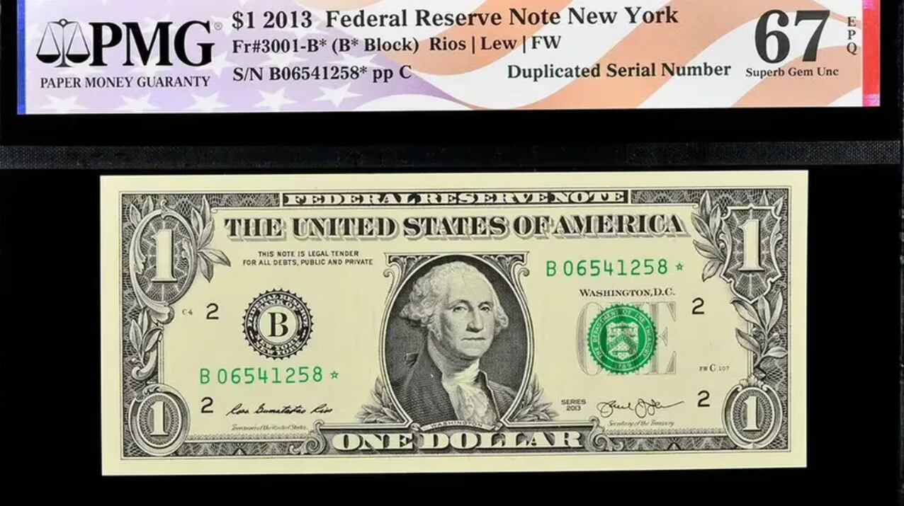 Los billetes de 1 dólar con un error de impresión pueden alcanzar los USD 150 mil. Imagen: Infobae