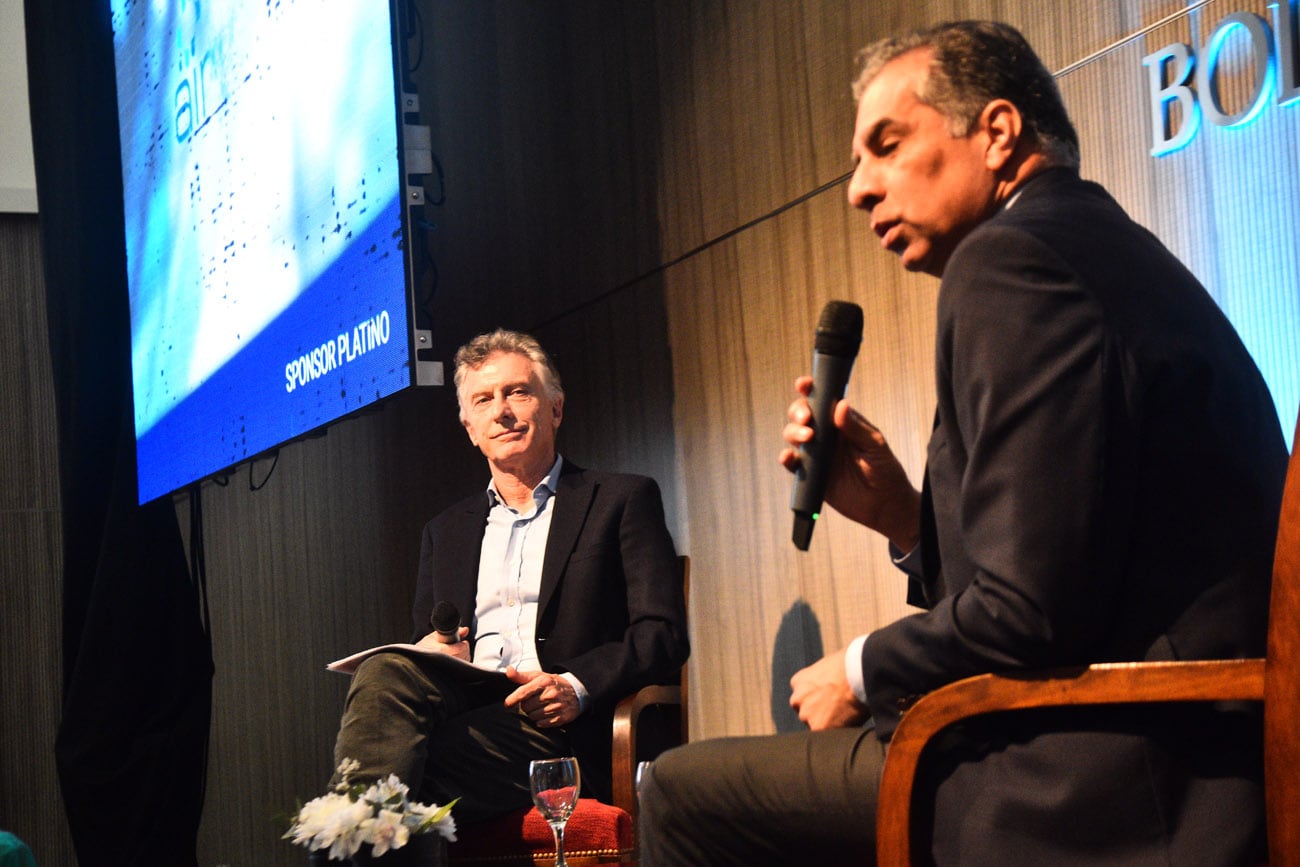 El expresidente Mauricio Macri brindó una charla en la Bolsa de Comercio de Córdoba.  (Pedro Castillo / La Voz)