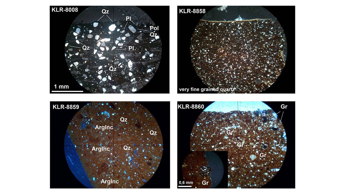 Los arqueólogos analizan la composición mineralógica para averiguar cómo fueron hechas las cerámicas. Foto: Gentileza