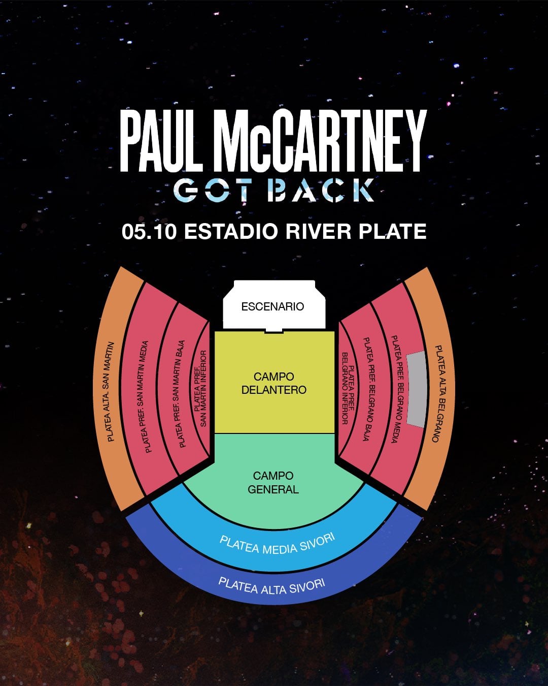 Paul McCartney, precios de entradas para el show de River Plate del 5 de octubre de 2024.