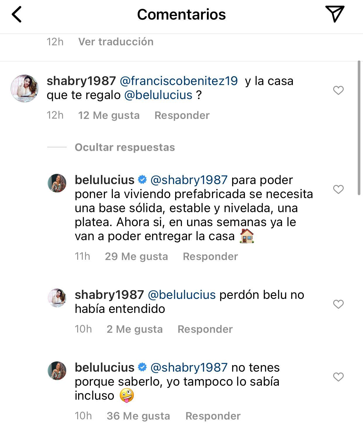 Francisco Benítez tuvo algunos problemas antes de tener la casa que le regaló Belu Lucius.