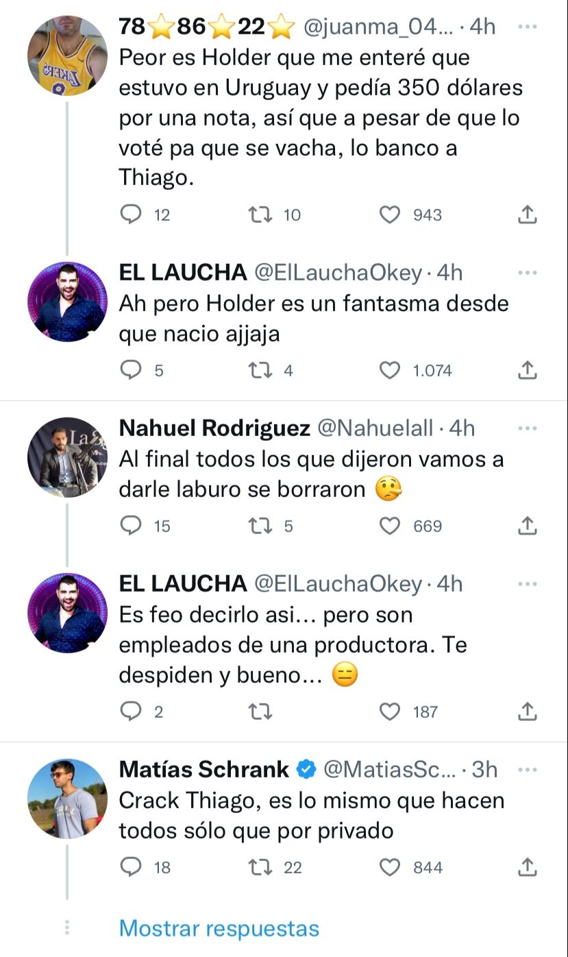 Thiago, ex Gran Hermano, pidió canje de Stanley y desató el debate.