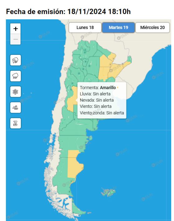 Alerta del SMN