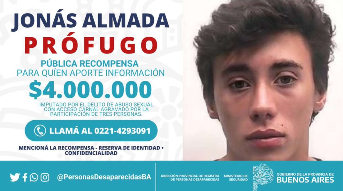 Ofrecen recompensa para dar con Jonás Almada.