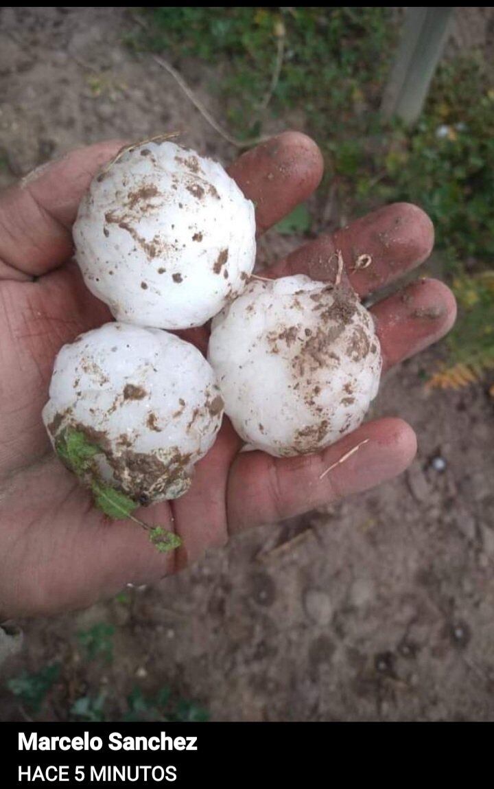 Granizo caído en Ugarteche. Foto: Web