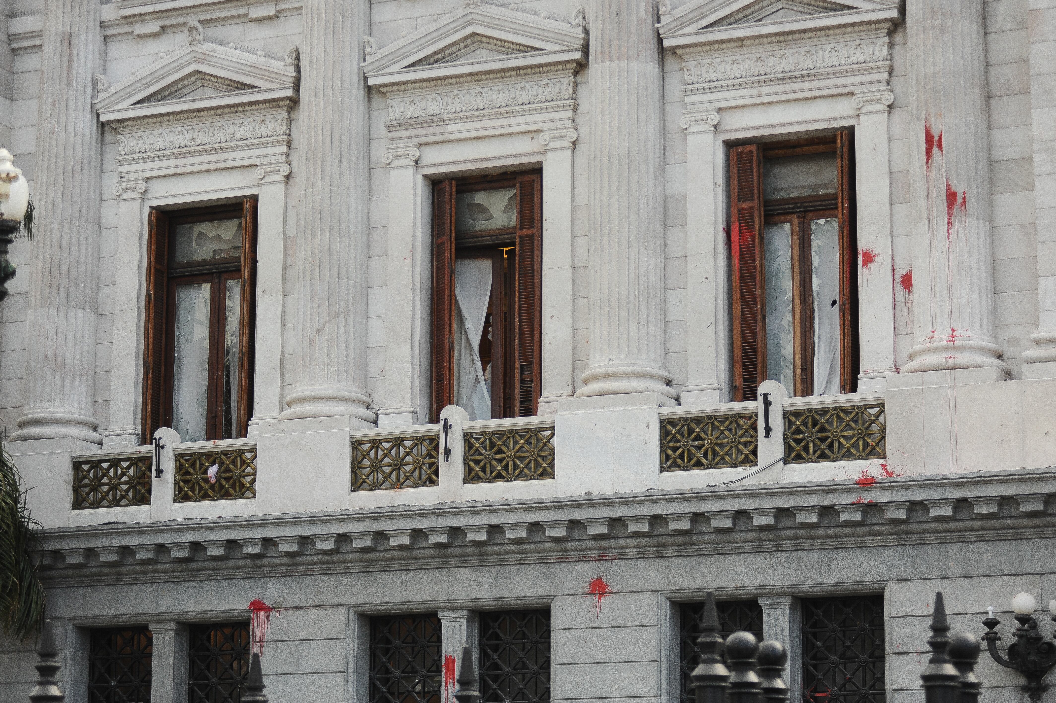 Incidentes en el Congreso durante la sesión en Diputados. Foto Federico Lopez Claro