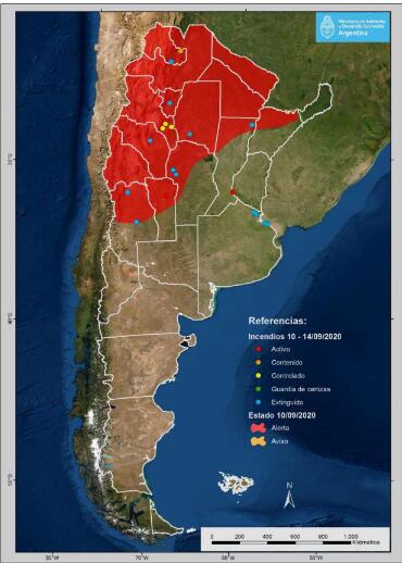 Condiciones de Peligro de Incendios en el País