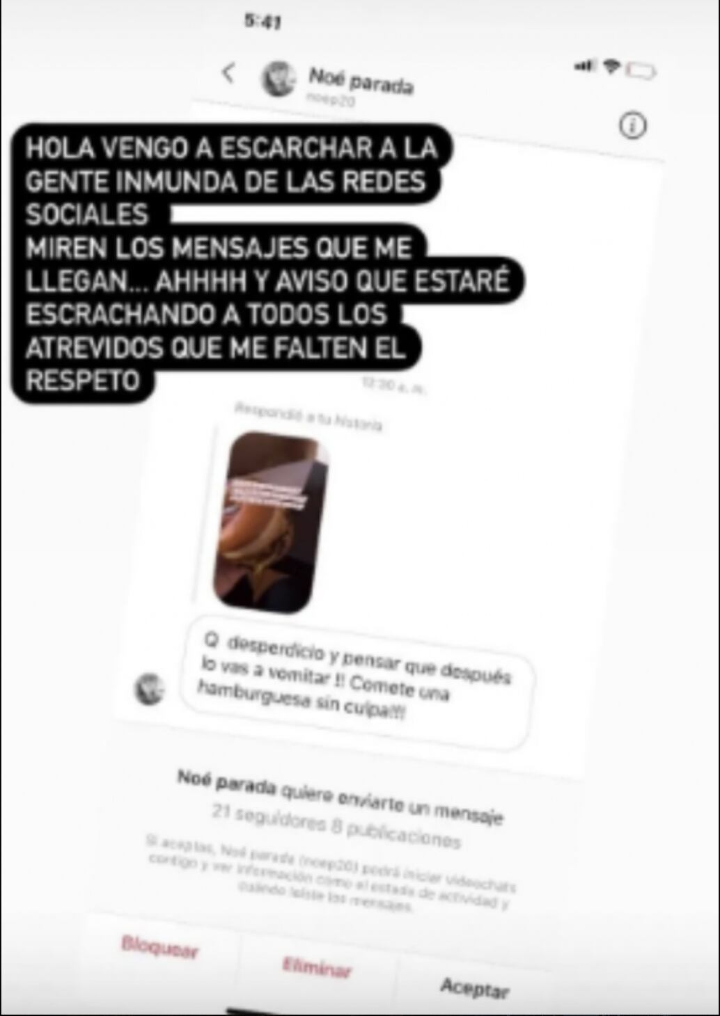 A través de sus redes, la cantante explotó contra comentarios que le llegan hace tiempo.