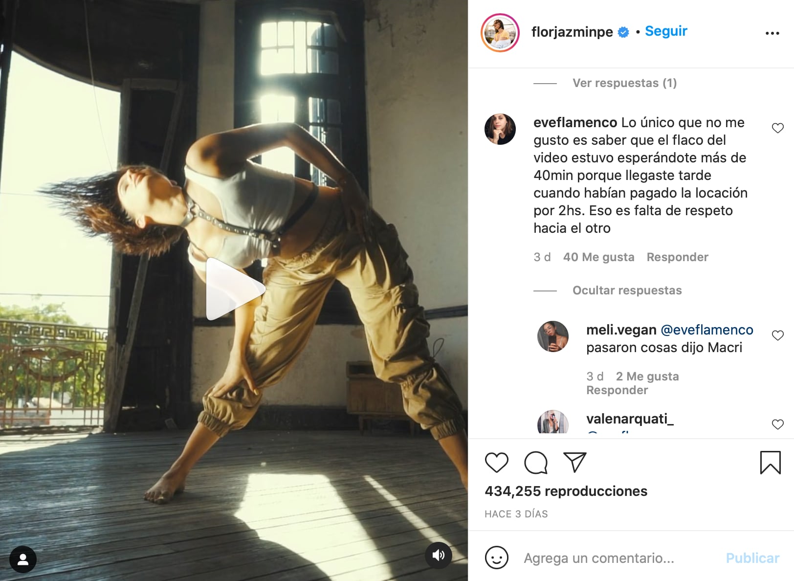 El comentario de la fotógrafa.