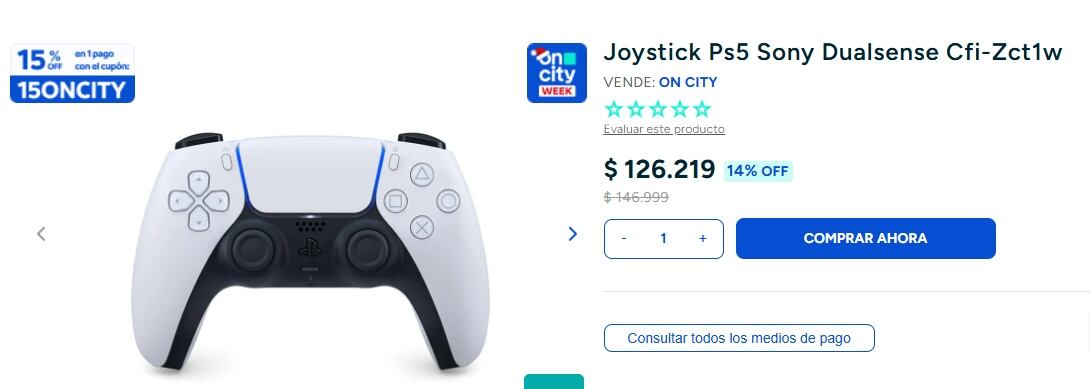 En contraste, en la página de On City, el mismo modelo de parlante cuesta $126.219.