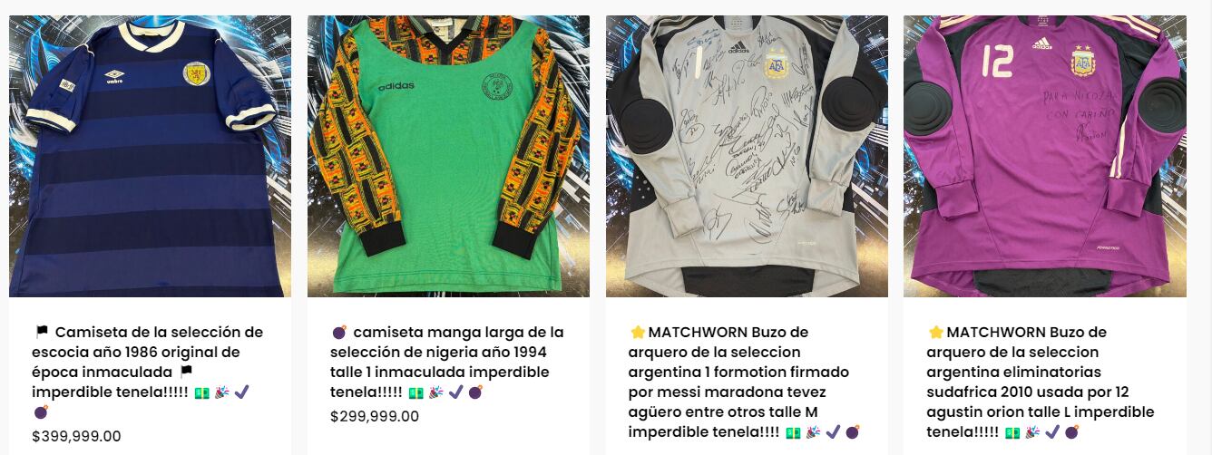 Algunas de las camisetas que vende "Camisteas Nani". Foto: captura.