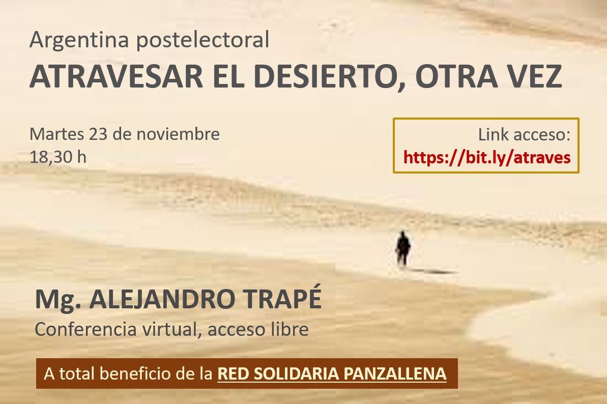 Invitan a la conferencia "Atravesar el desierto, otra vez".