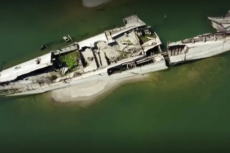 Barcos de la Segunda Guerra hundidos en el Danubio. Foto: Web