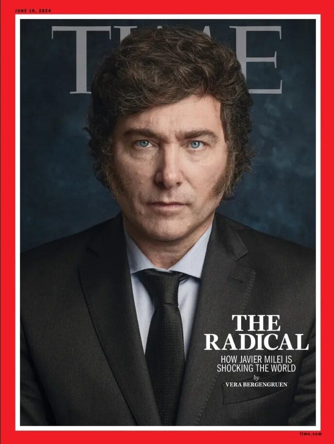 Javier Milei es protagonista de la portada de revista Time