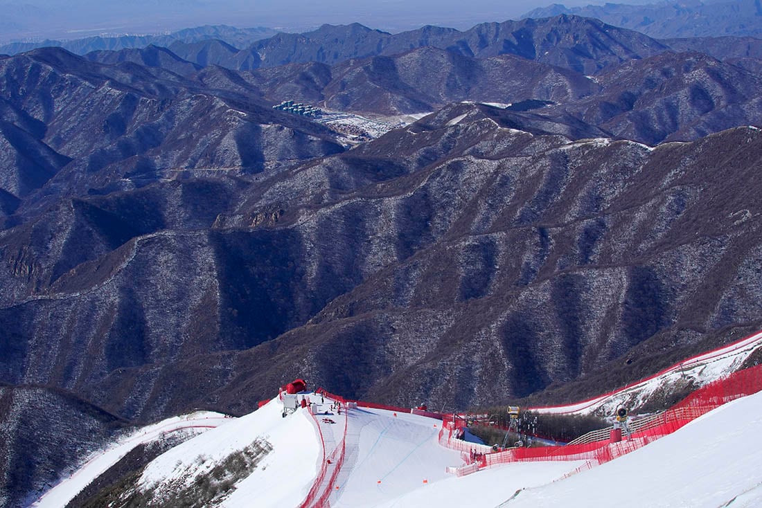 Vista de una práctica en la pista de esquí alpino. 
Foto: AP