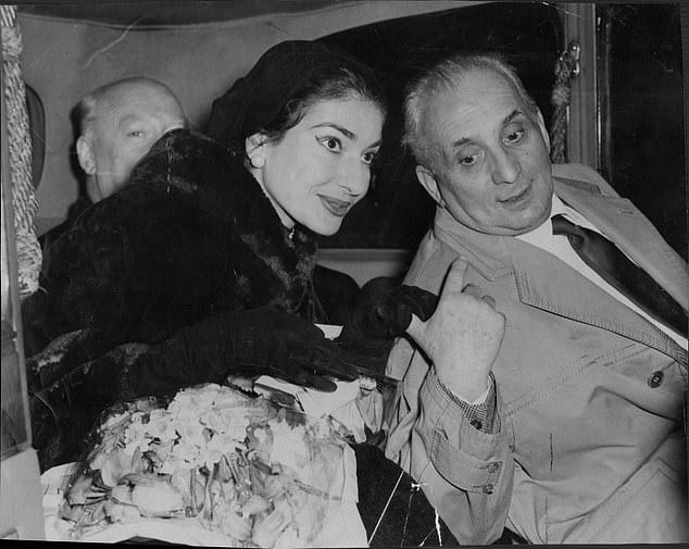 Callas y quien fuera su marido, el veronés Meneghini.