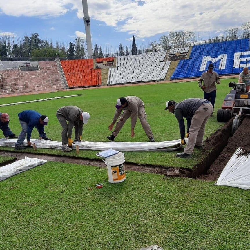 El estadio Malvinas Argentinas se empieza a vestir de gala para recibir la próxima Copa América 2021. Un lujo. / Gentileza.