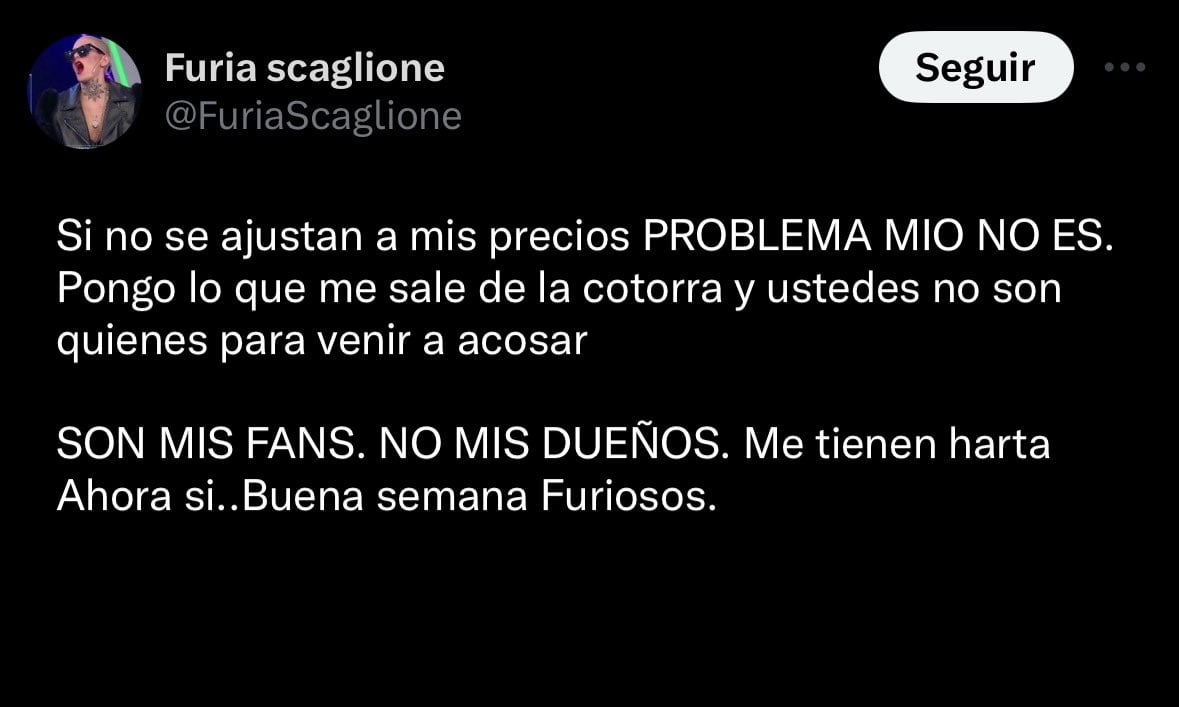 La reciente polémica que involucró a Juliana "Furia" Scaglione / Fotos X