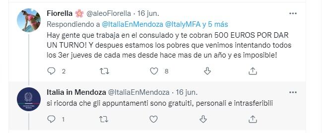 El consulado de Italia en Mendoza recuerda que los turnos son gratuitos, personales e intransferibles. "No se cobran".