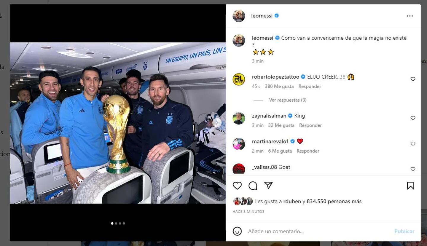 Messi sorprendió a sus seguidores con una frase sobre la “magia” y con la Copa del Mundo como estrella.