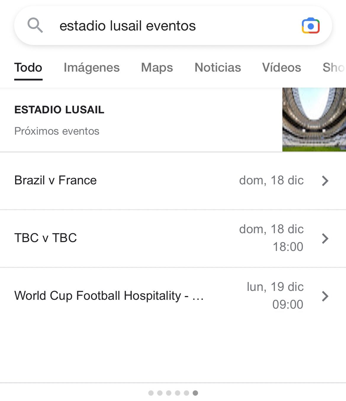 El curioso resultado que muestra Google sobre el Estadio de Lusail