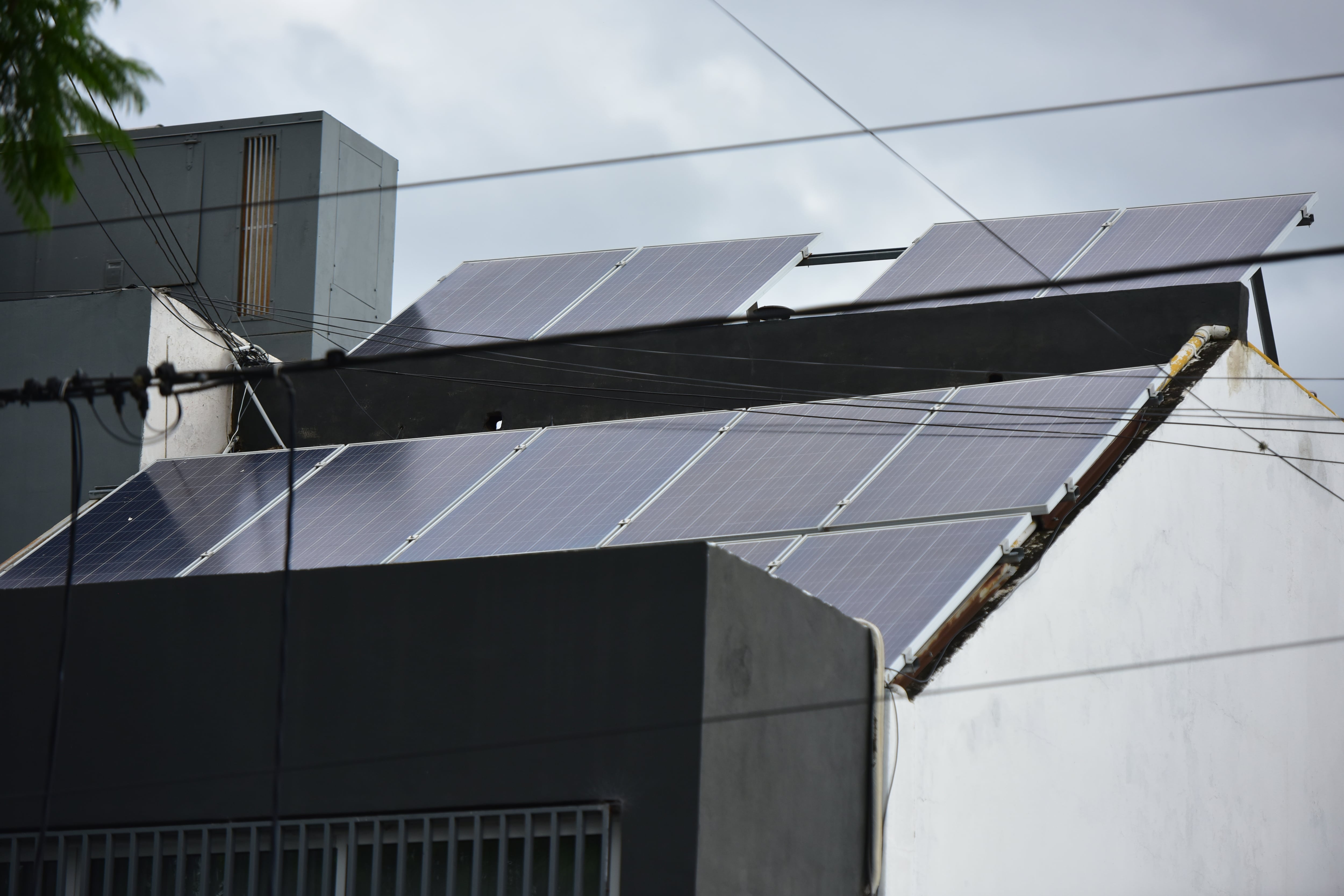 Paneles solares en las casas. 