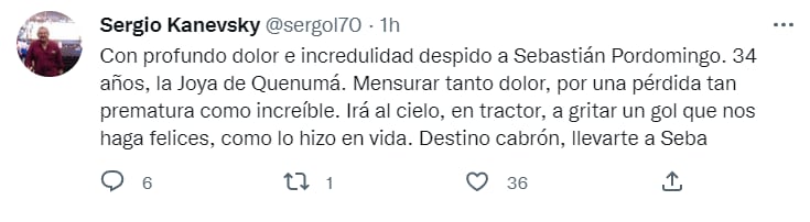 Colegas del periodismo despidieron a Seba. Foto: Twitter/@sergol70