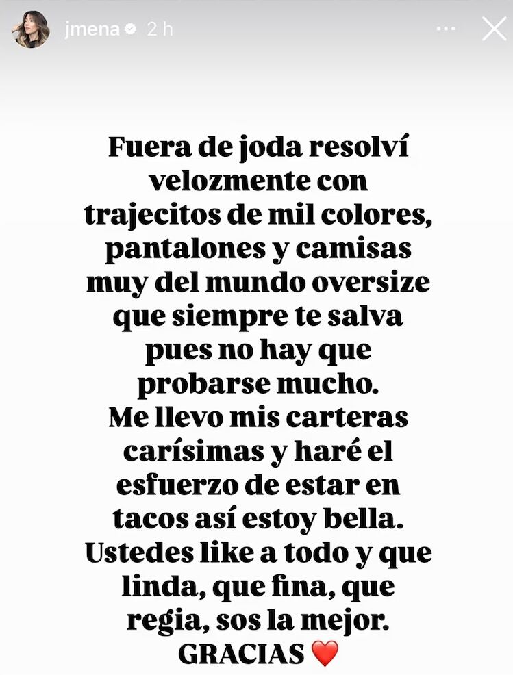 El comentario de Jimena Barón sobre su viaje a Tailandia.