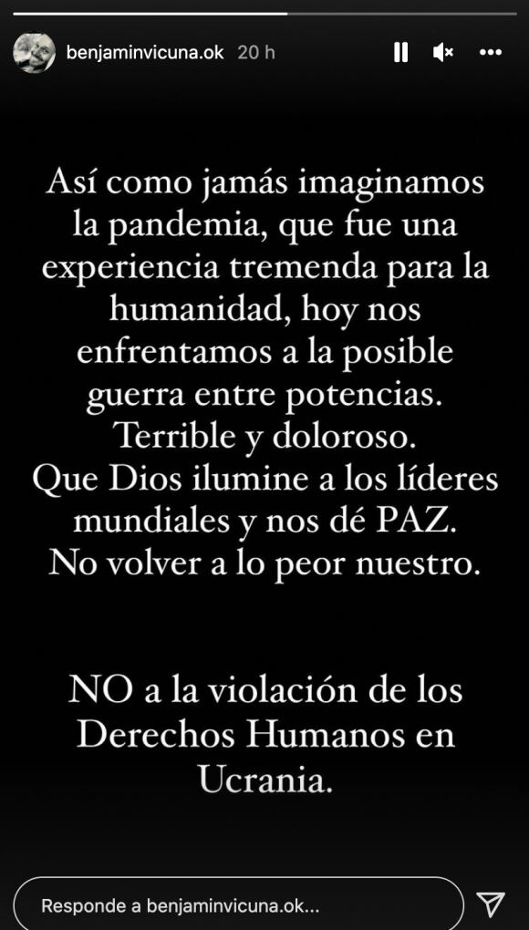 El mensaje de Benjamín Vicuña ante la situación.