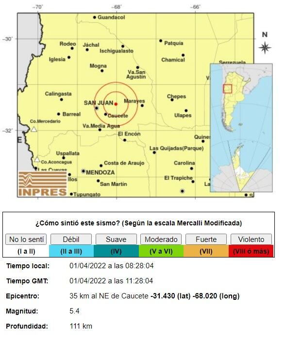 sismo Mendoza