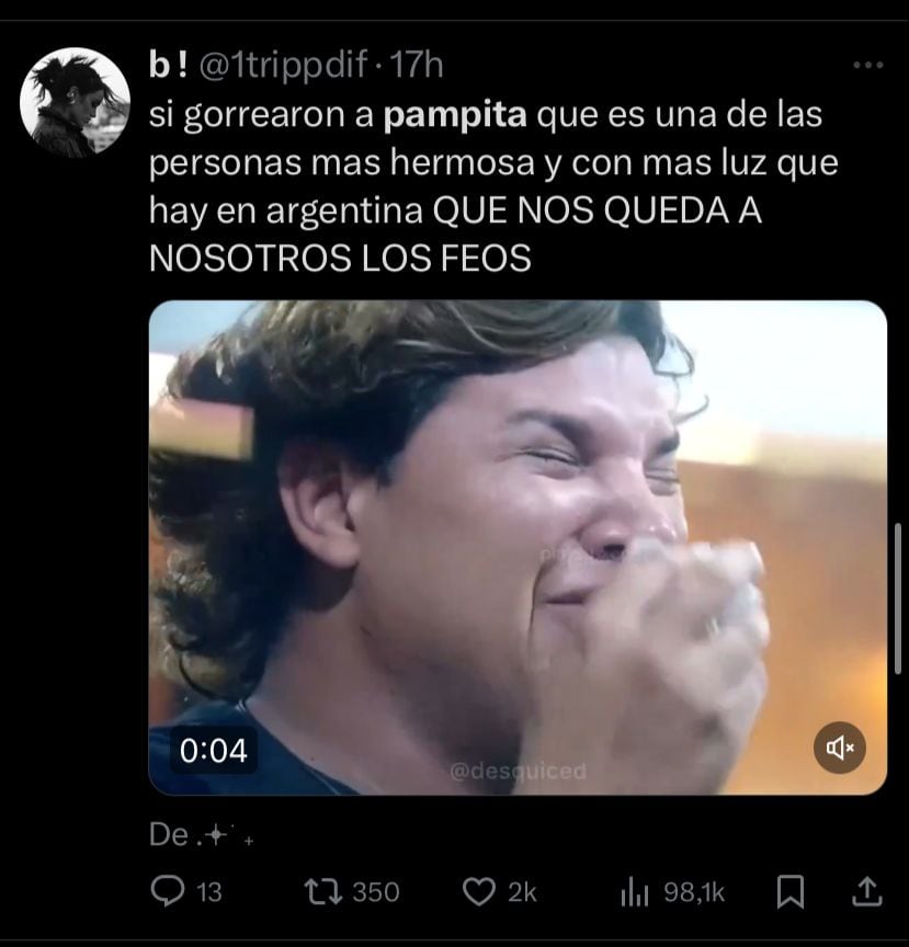 Los memes tras la noticia de la separación de Pampita y Roberto García Moritán. Captura de X.