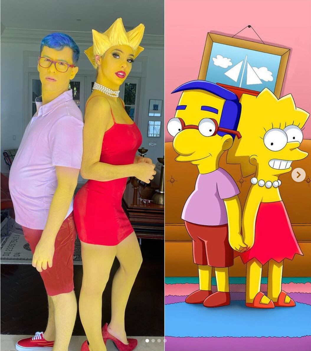 Lele Pons como Lisa Simpson junto a su amigo Lou Flores, como Milhouse.