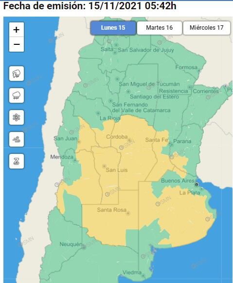 Alerta amarillo por vientos en Mendoza (SMN) 