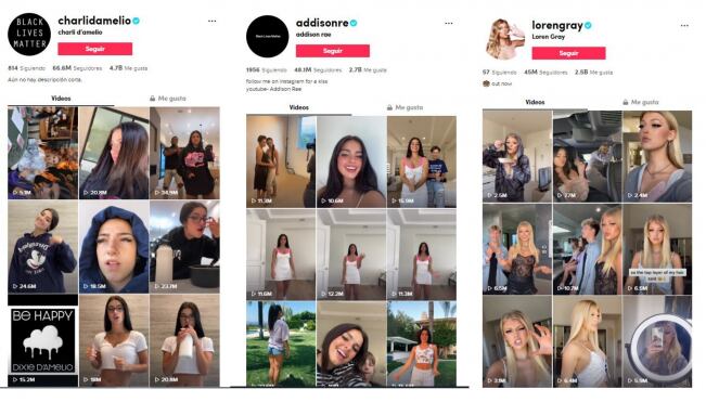 D'Amelio, Rae y Gray (16, 19 y 18 años) son las adolescentes más seguidas en Tik Tok