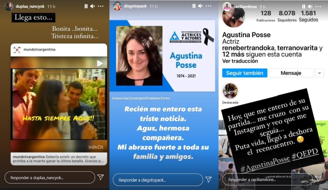 El dolor en las redes tras la muerte de Agustina Posse