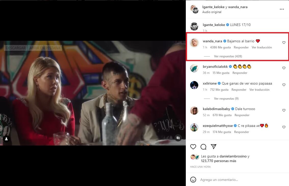 Las primeras imágenes del polémico video de Wanda Nara y L-Gante.