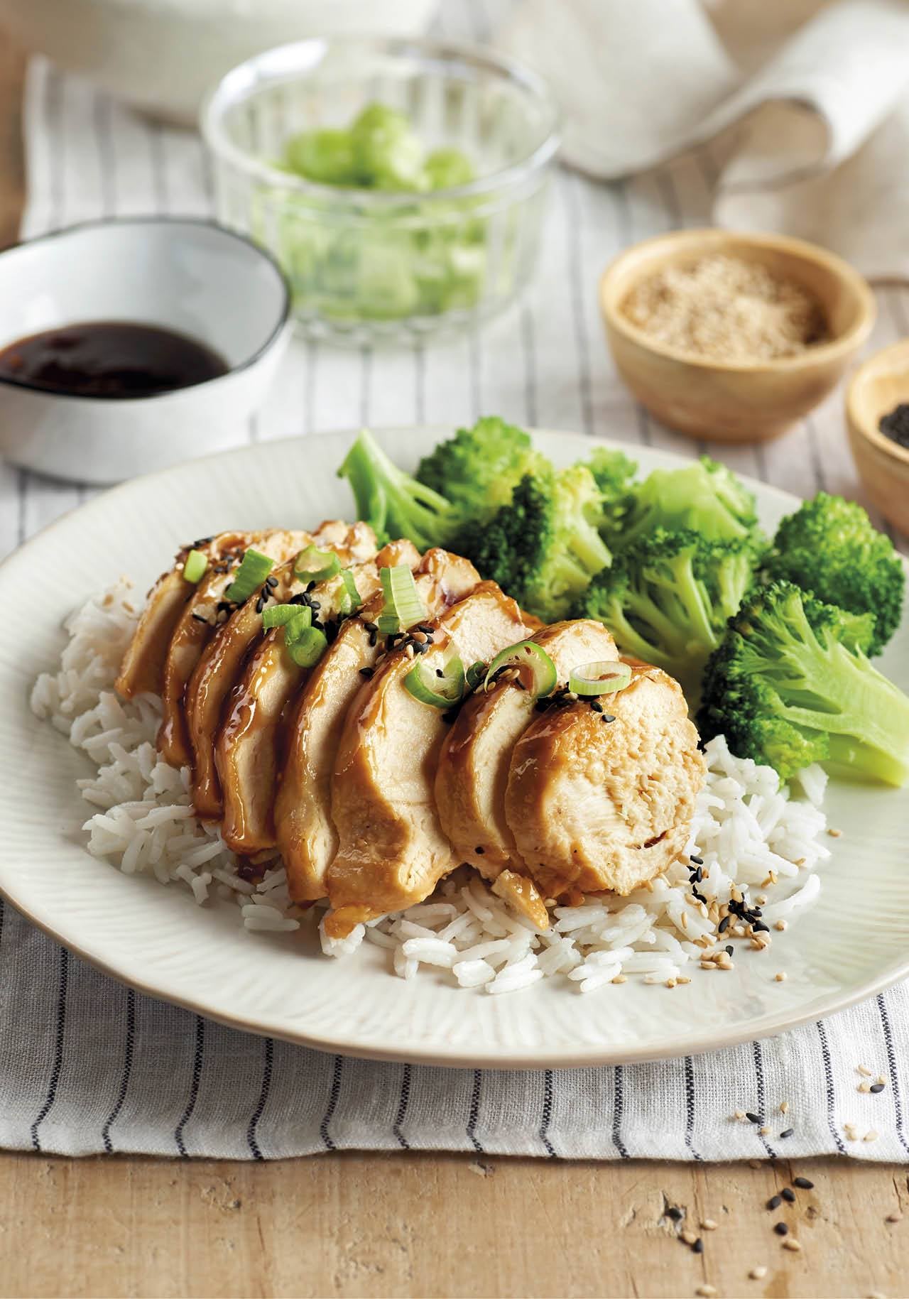 Pollo con salsa teriyaki