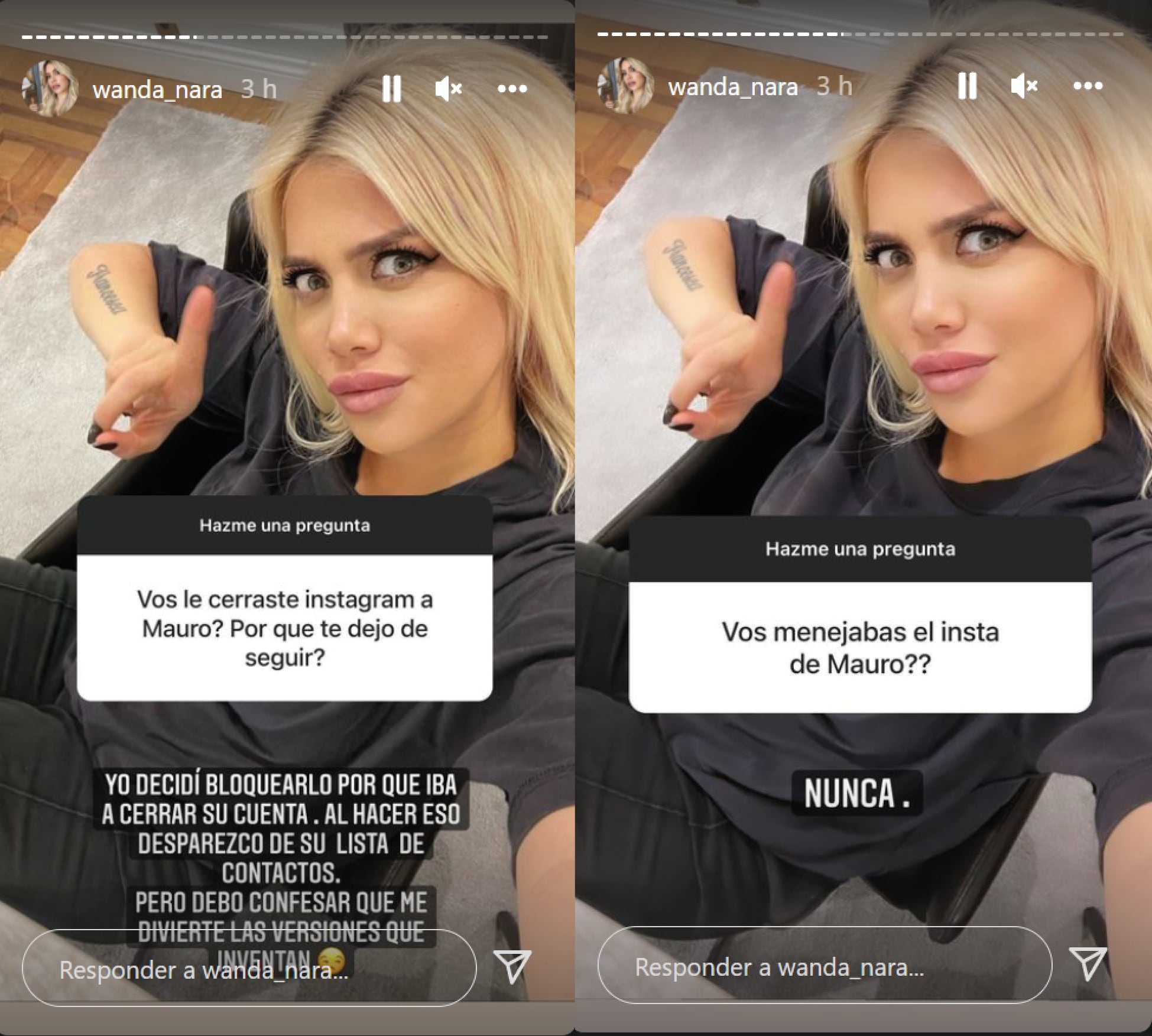 Wanda explicó por qué decidió bloquear a Mauro en Instagram