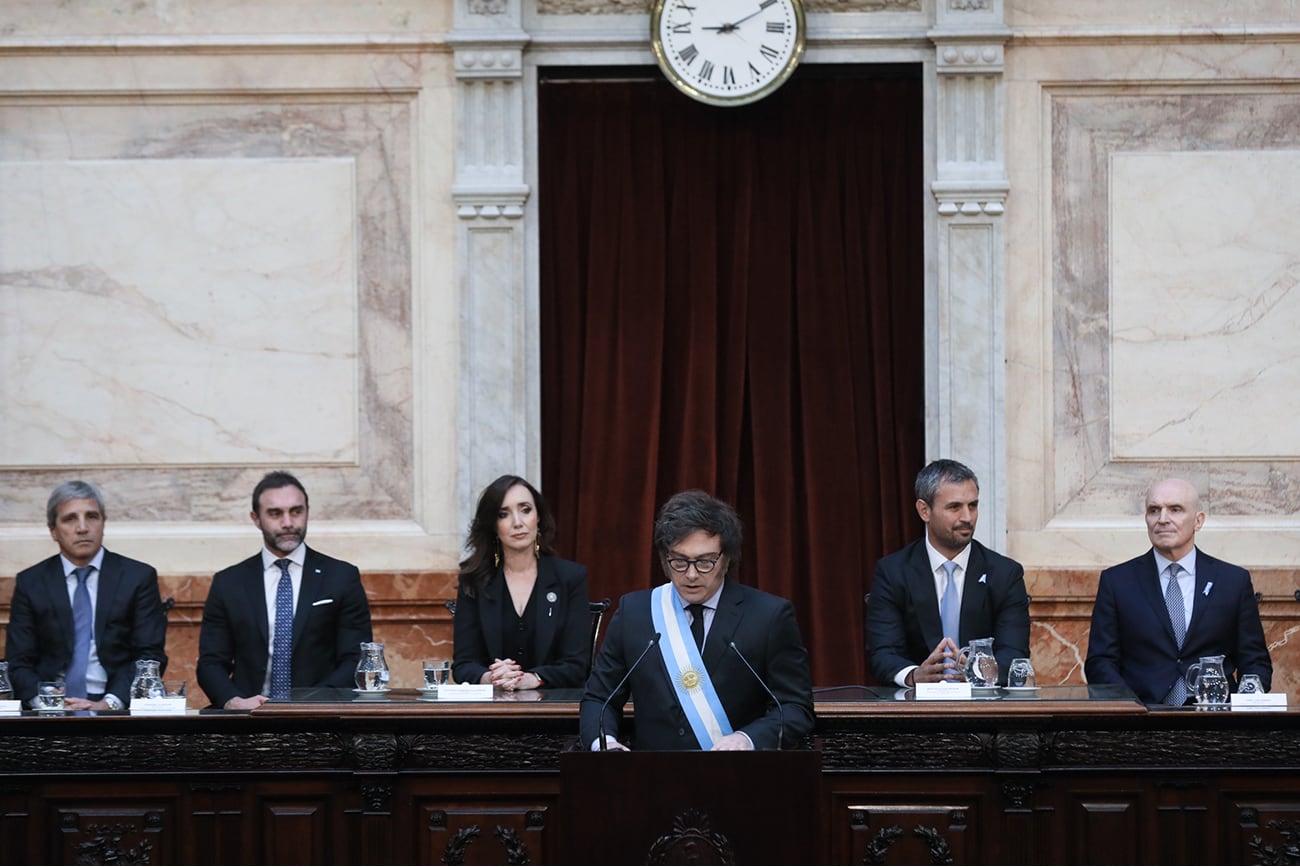 El presidente Javier Milei presenta en el Congreso Nacional el proyecto de Ley del Presupuesto 2025. (Presidencia)