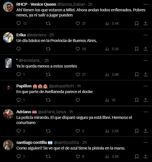 Los comentarios sobre el video que capturó el disparo y la muerte de un joven en una plaza. Foto Captura: X / @mauroszeta