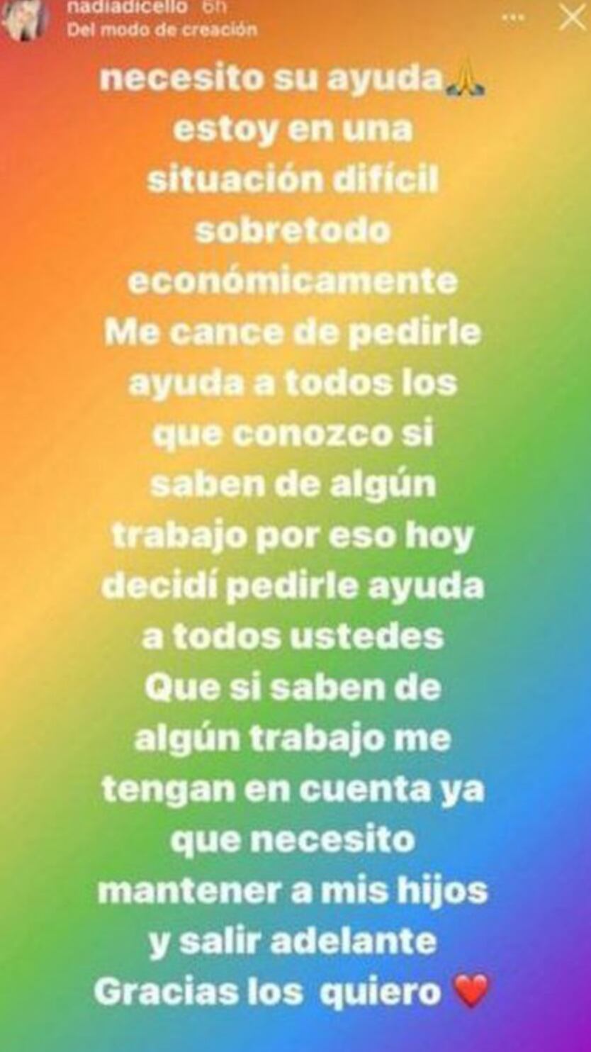 El mensaje de la actriz por Instagram.